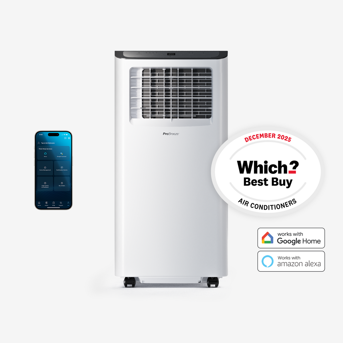 Pro Breeze 9000 BTU Smart Portable Air Conditioner portable air conditioner